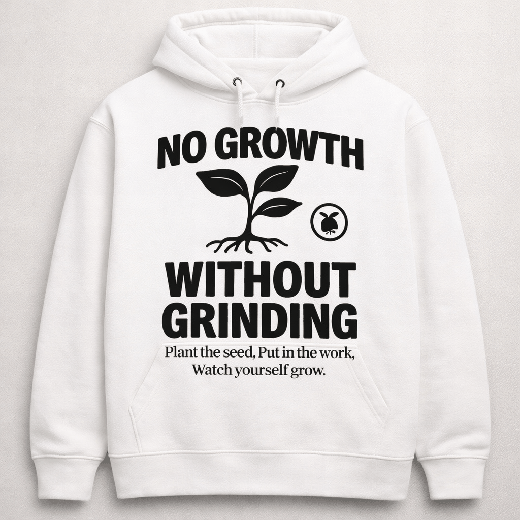 front view puff print no growth hoodie