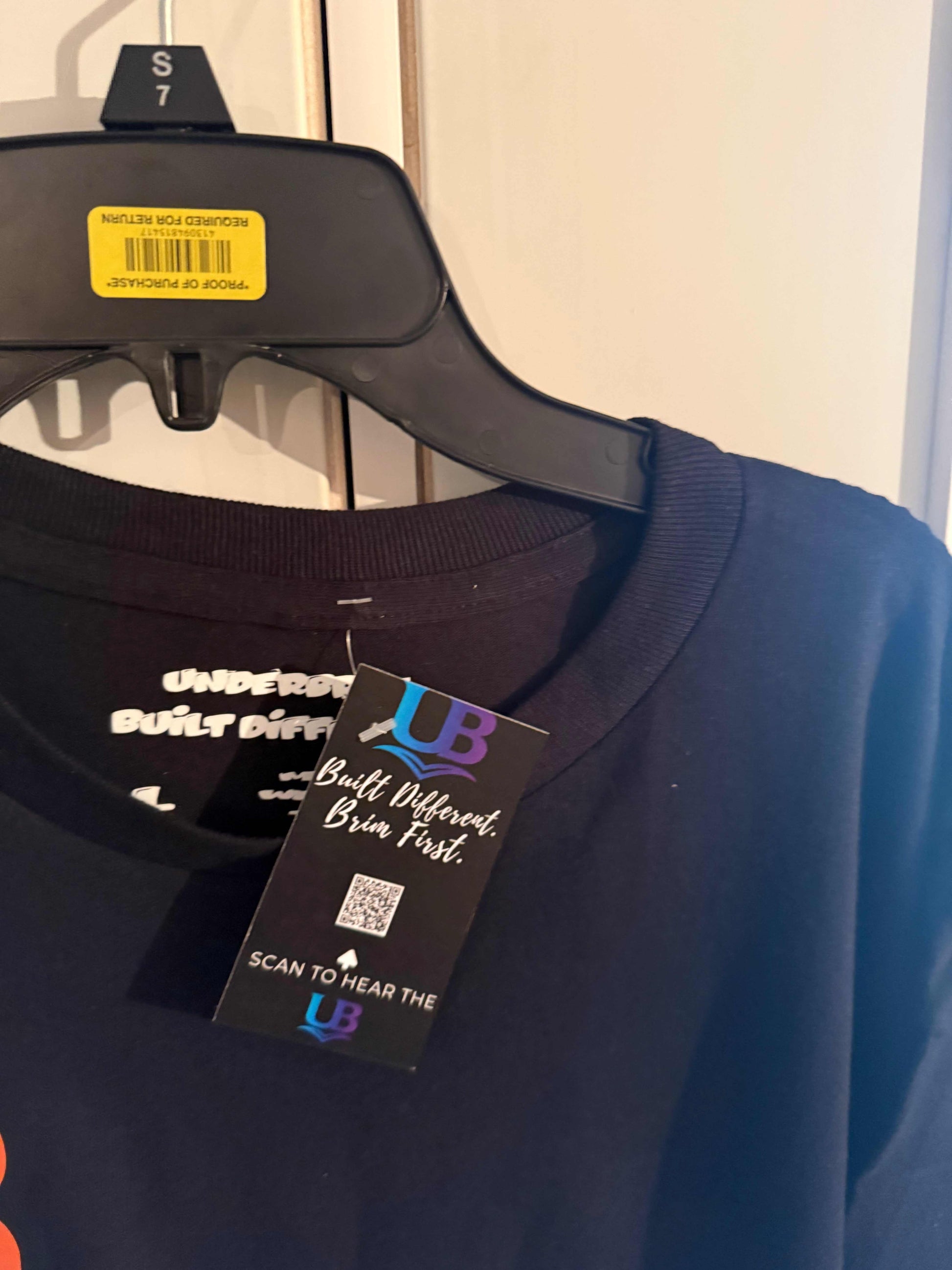 underbrim Built different label tag 